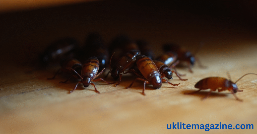 Group of Baby Roaches Nesting in a Hidden Indoor Area